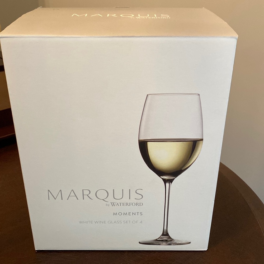 Waterford White wine glasses with stem